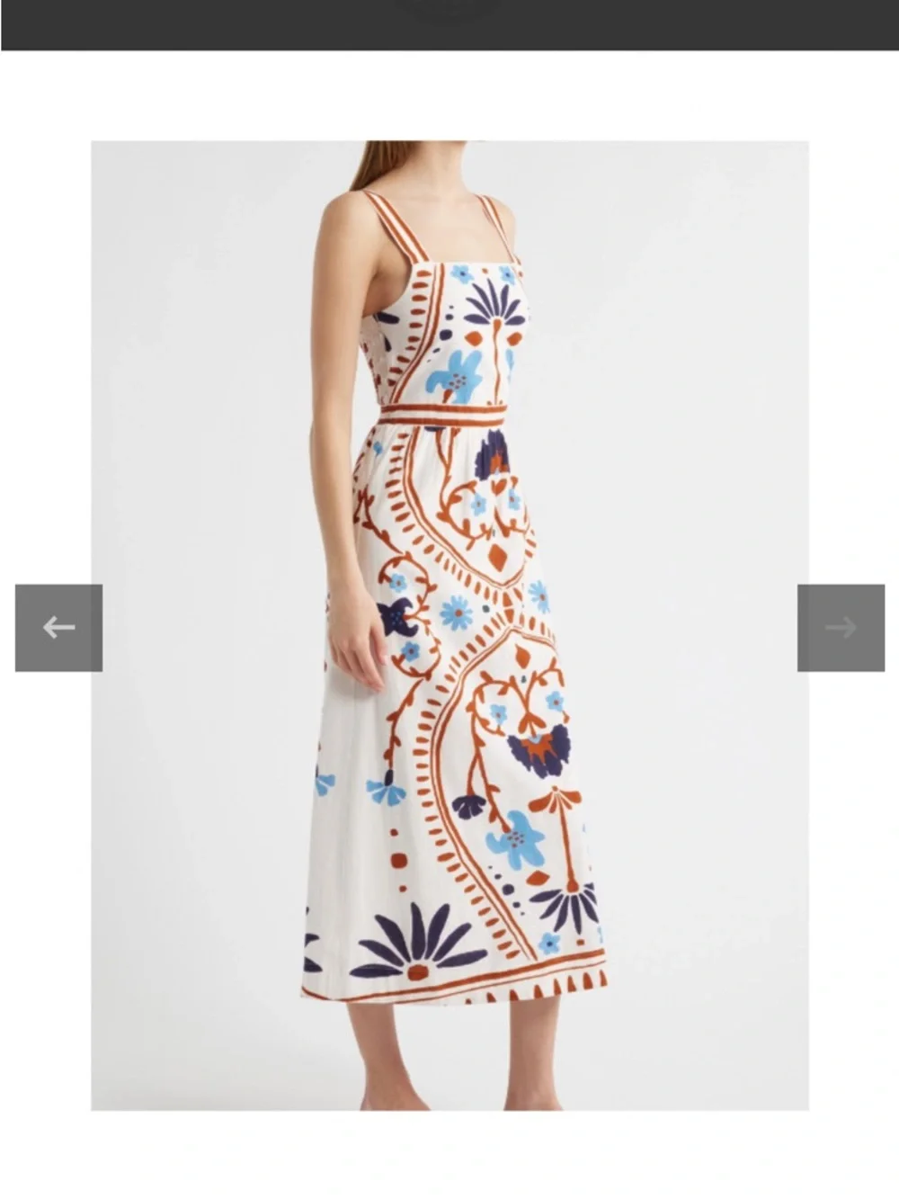Brand new with tags Cleobella Sleeveless Button-Front Carmen Midi Sundress - Picture 3 of 4
